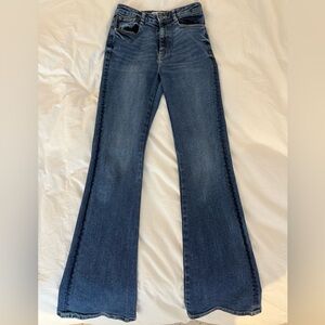 Zara Blue Flare Wide Leg Jeans